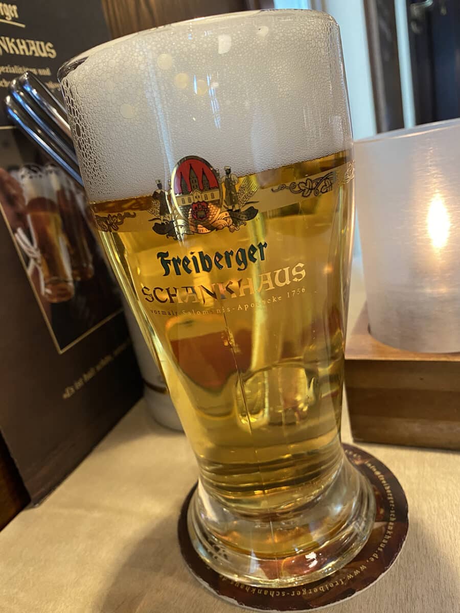 Travel from Prague to Dresden for delicious German food and beer.