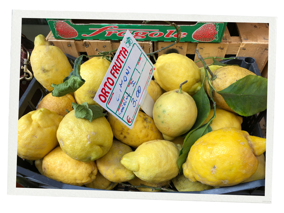 A crate of delicious, zesty lemons in Sorrento, Italy.