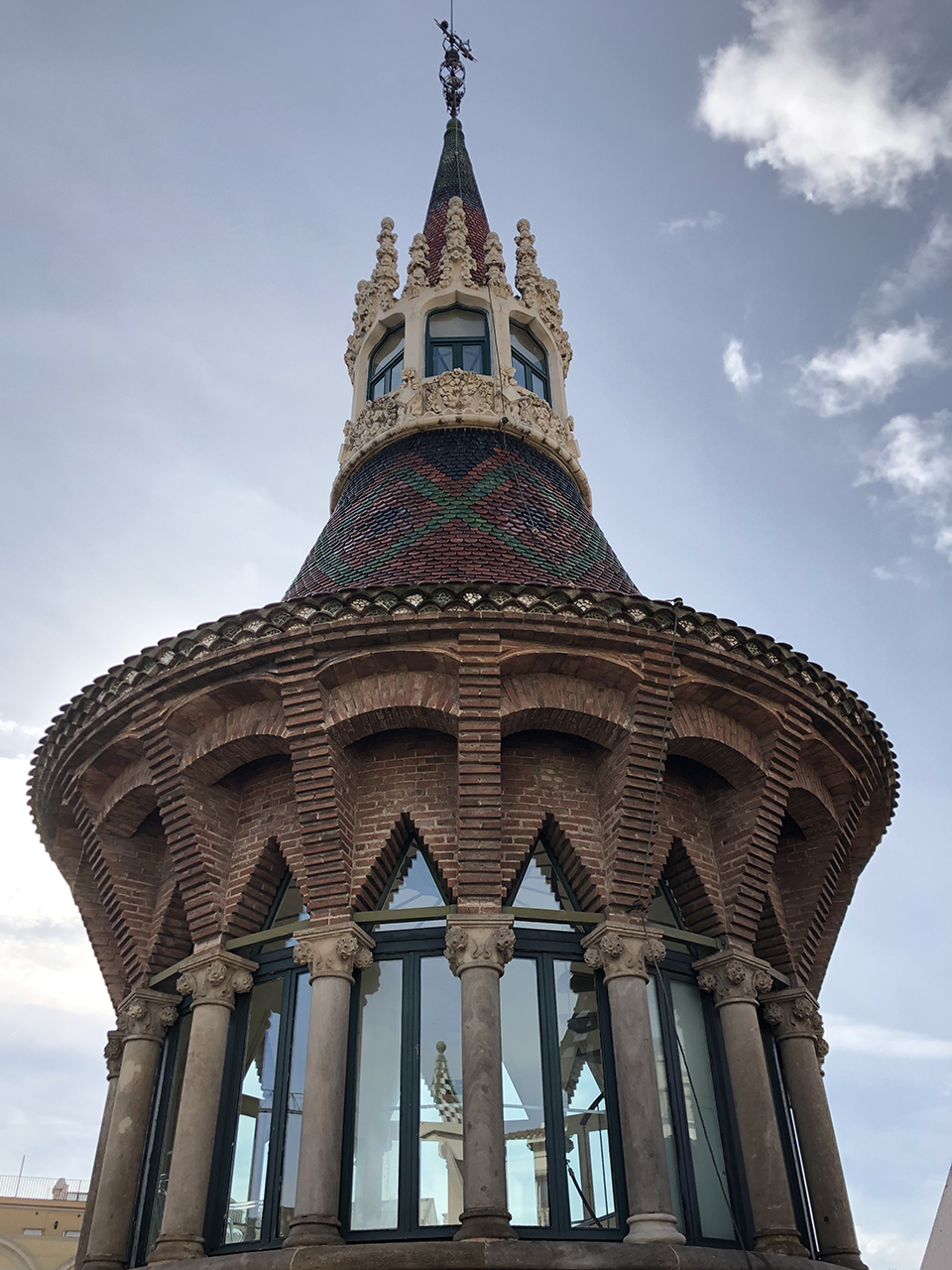 Casa de les Punxes, iconic pointed tiled towers.