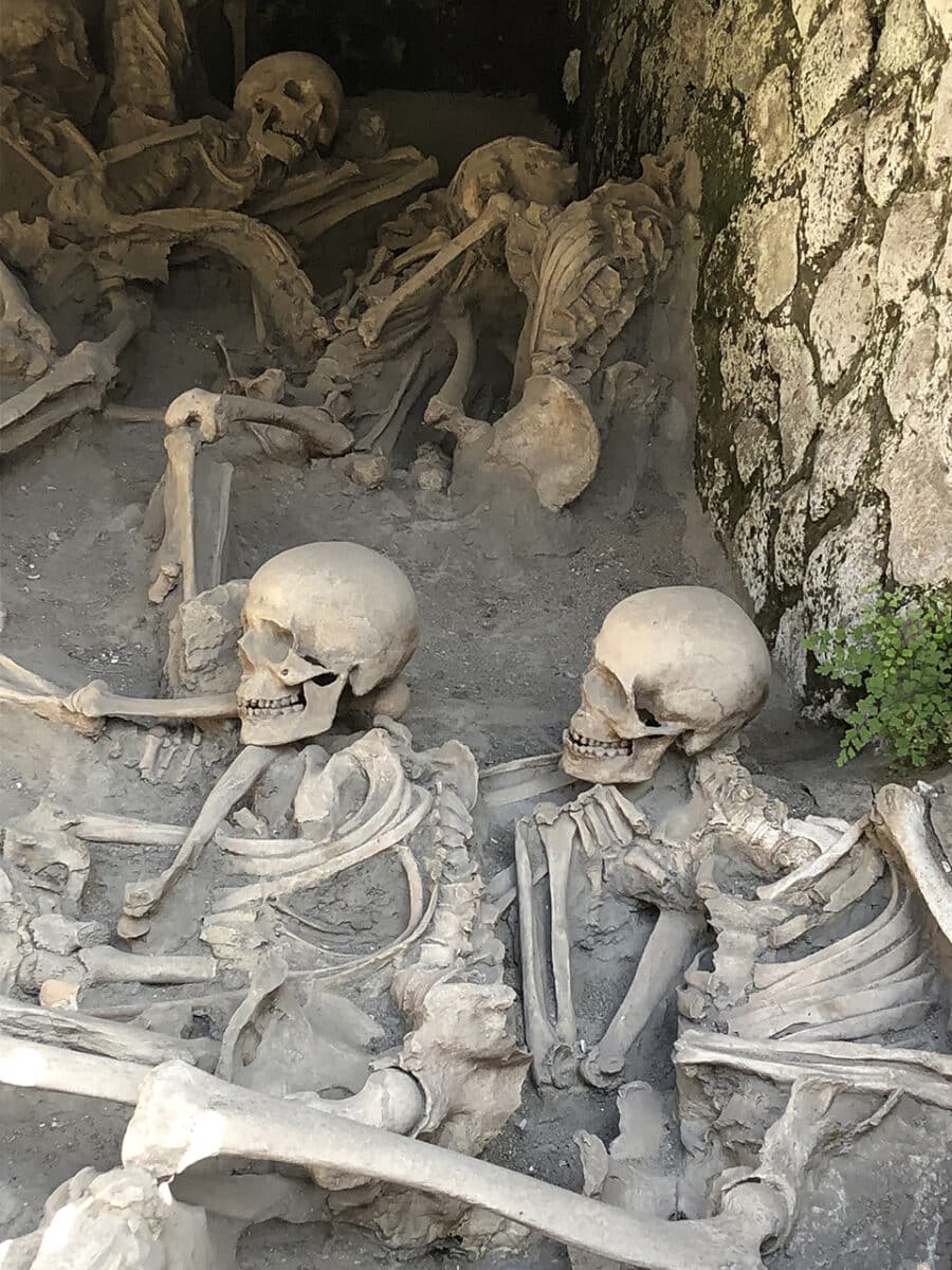 The skeletons of Herculaneum, Italy.