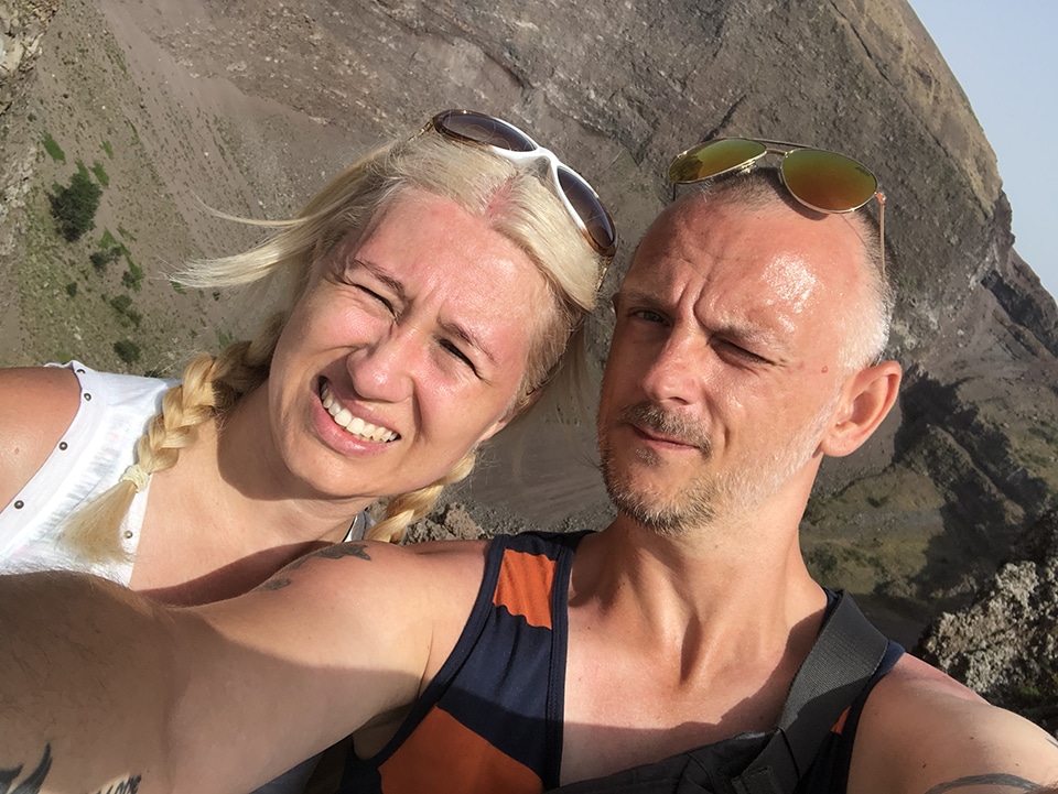 Visiting Mount Vesuvius from Naples.