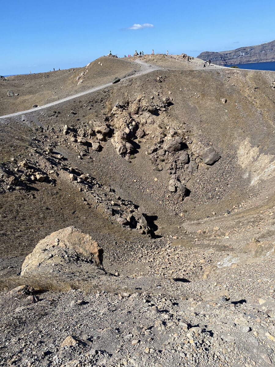 Nea Kameni, volcano island, Santorini.