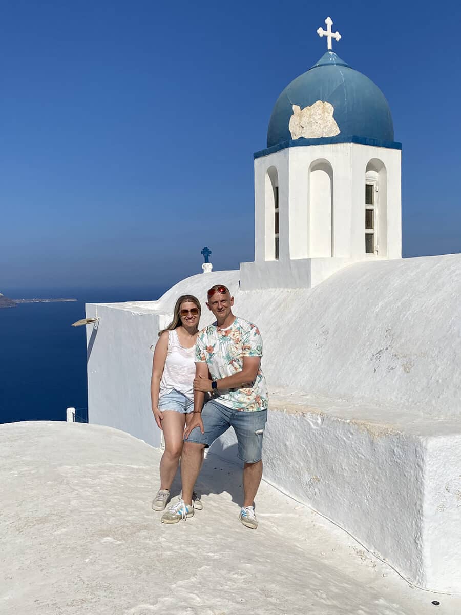 Mother of Lord Theoskepasti Holy Orthodox Church, Skaros Rock, Santorini.