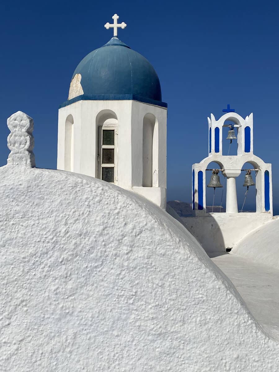 Mother of Lord Theoskepasti Holy Orthodox Church, Skaros Rock, Santorini.