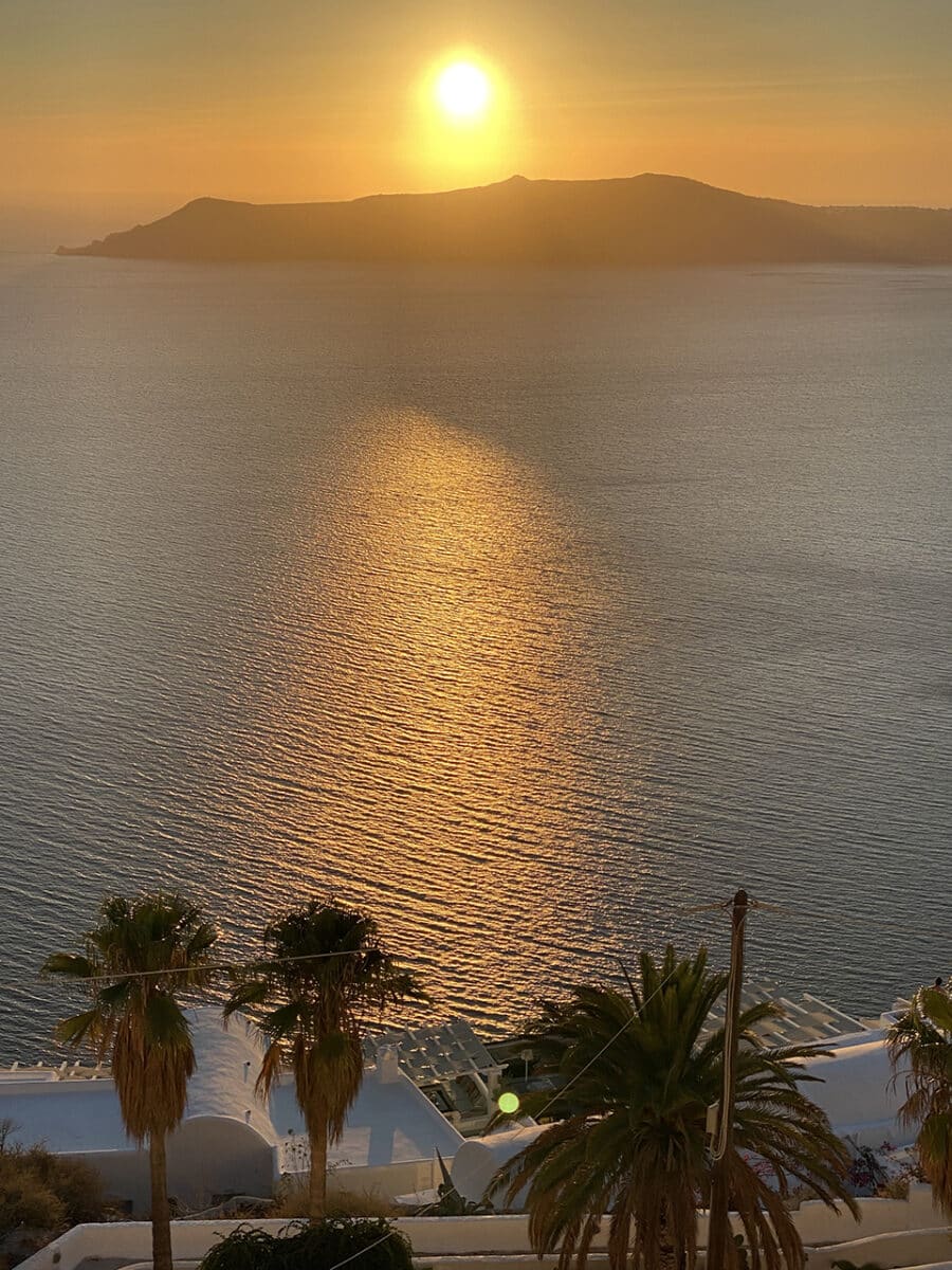 The famous sunset of Santorini.