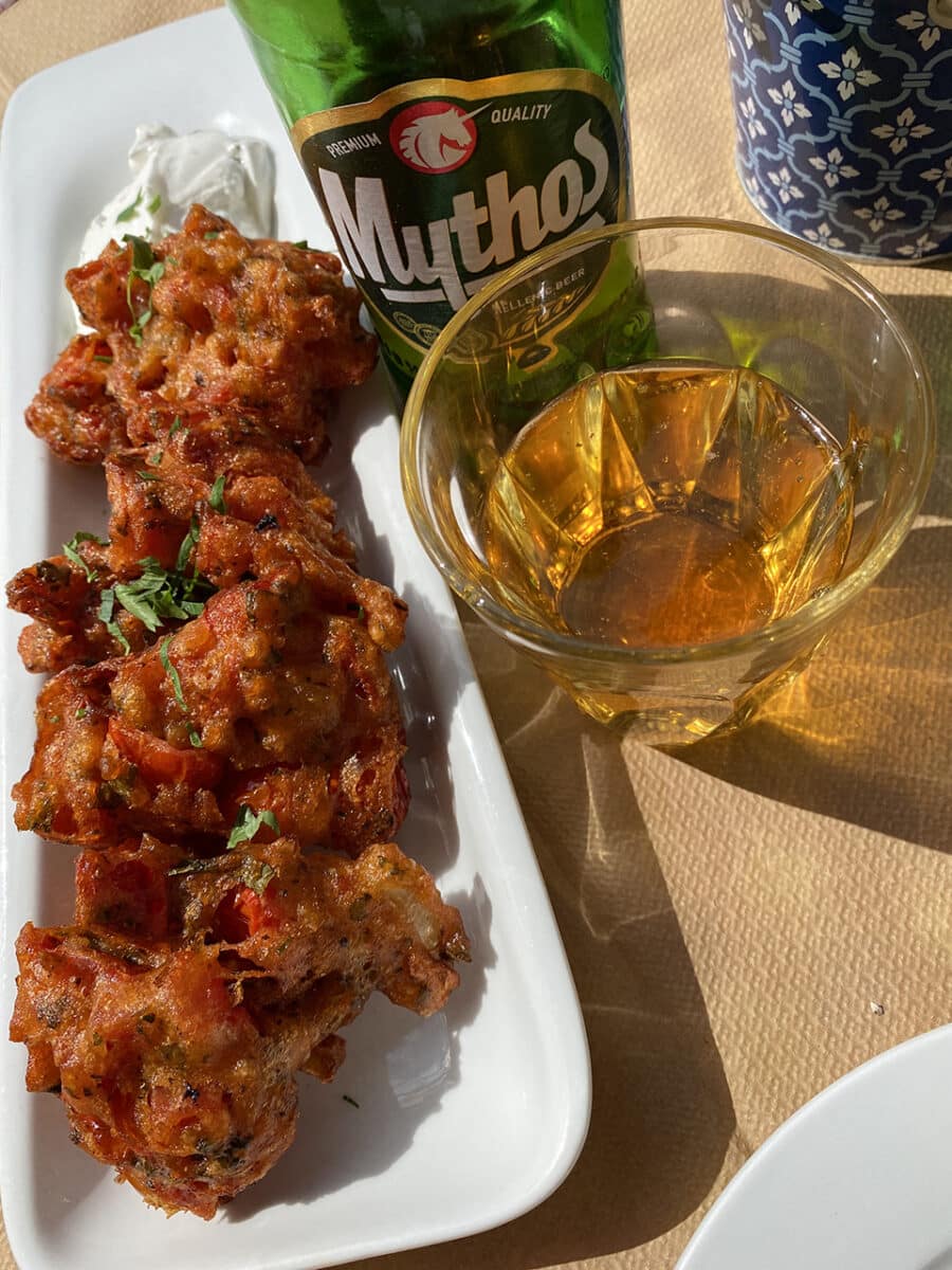 Delicious tomato fritas, Greece.