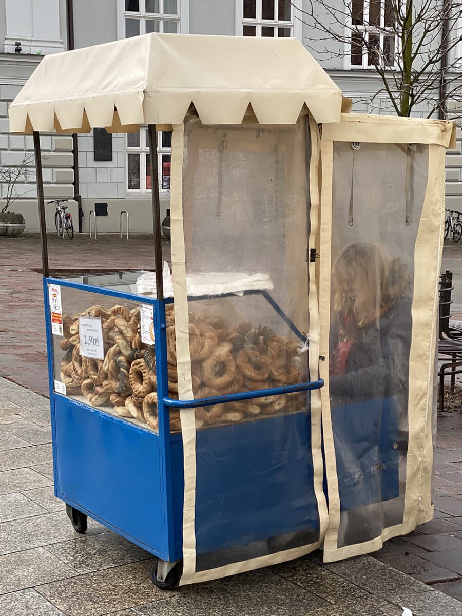 Fresh bagels in Kraków.