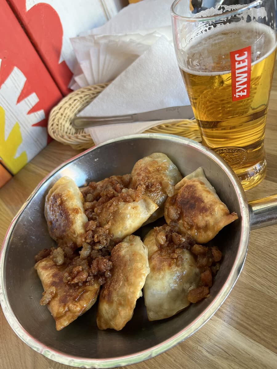 Friend dumplings from Gościniec, Warsaw.