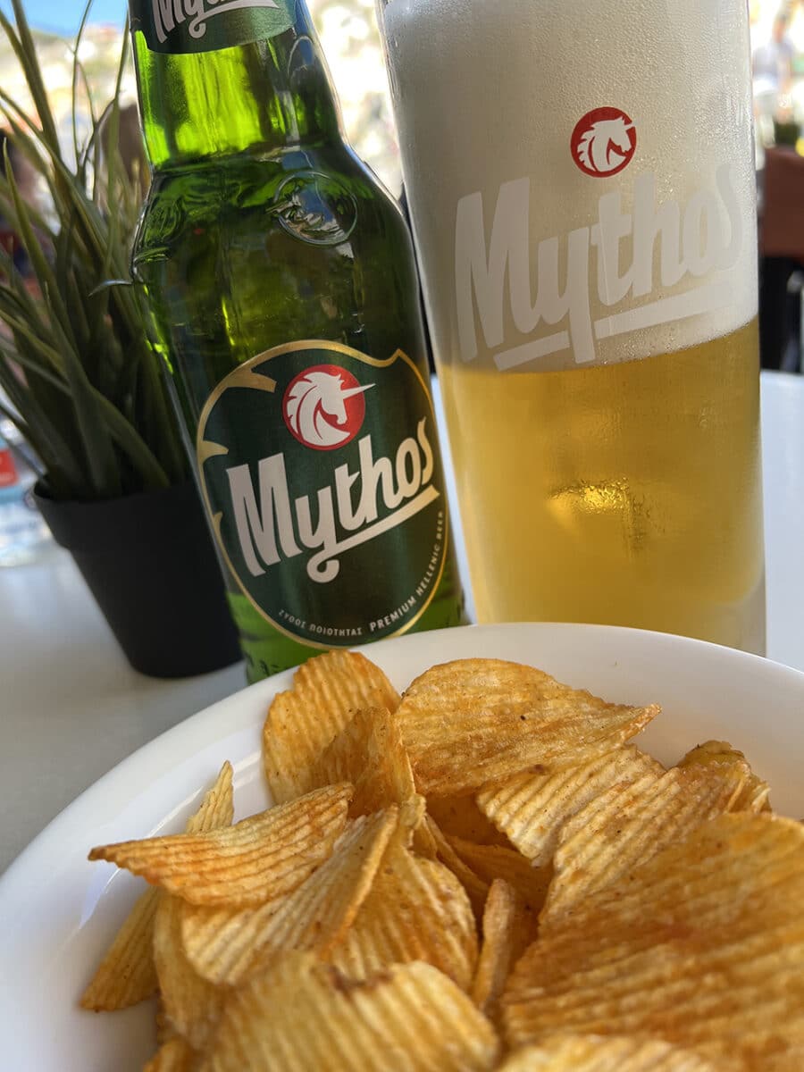 Snacking on yet more, delicious Gyro's, Greece.